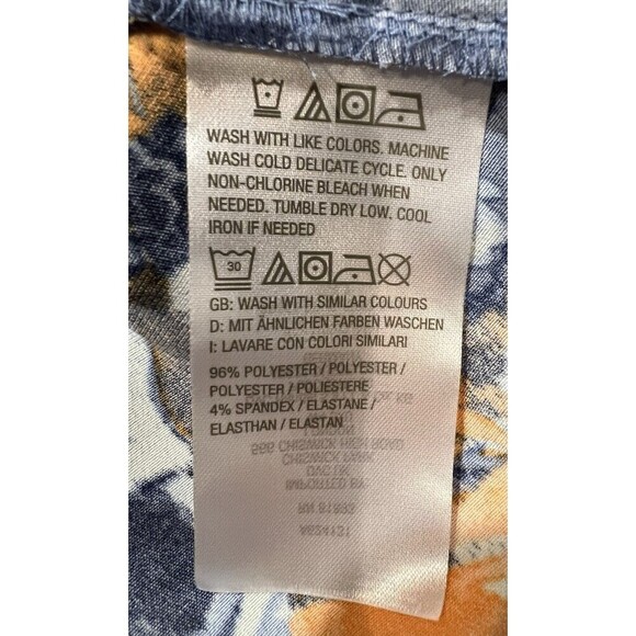 Denim & Co. Floral Printed Blouse with Neck Tie Detail - Navy Size XL QVC D&Co. - Picture 7 of 9